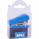 Capsator de buzunar Apli, 20 coli, 2000 capse nr. 10, blue, compact si eficient