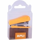 Capsator de buzunar Apli, 20 coli, 2000 capse nr. 10, portocaliu, compact si practic