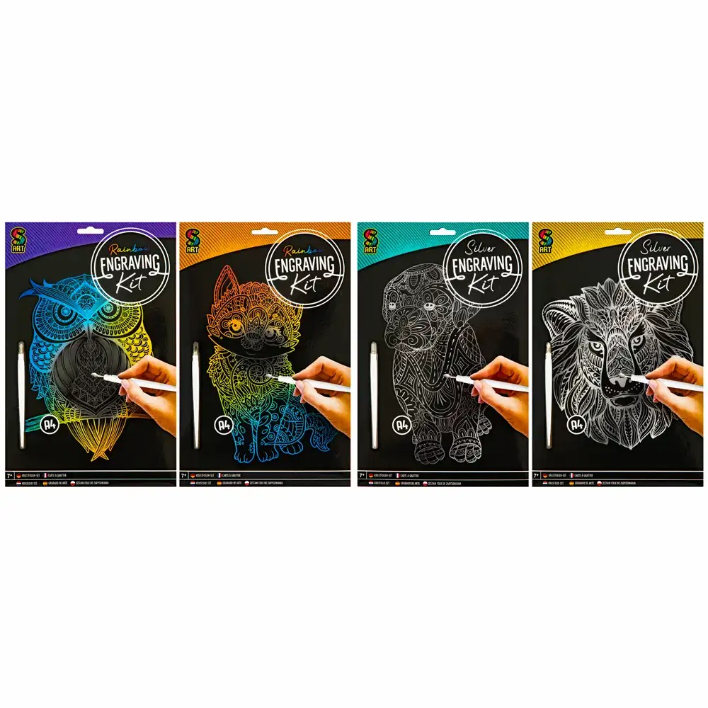 Set Creative Craft S Art de razuit A4, diverse modele, pentru desene captivante