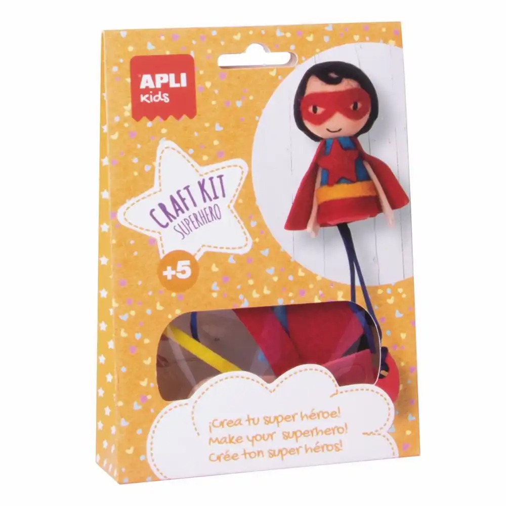Set creativ APLI Craft Kit Superhero, activitate distractiva pentru copii, varsta 4+, reduce stresul si sporeste increderea