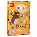 Set magneti litere APLI Kids, Joc Educativ Interactiv, 28x18 cm, 60 buc, cu Scena Magnetica si Litere Variate