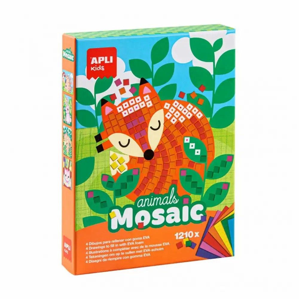 Joc Eva Mozaic, Foam, Apli, tema Animale, 6 coli, Educational si Interactiv, pentru Copii 4+