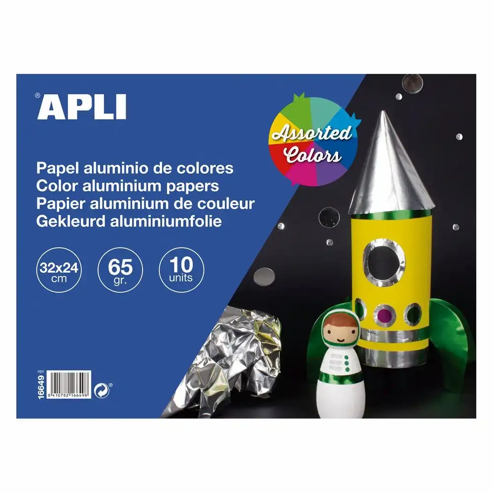 Hartie tip staniol Apli, 320 x 440 mm, Culori Asortate, Pentru Proiecte Creative