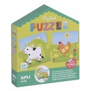 Puzzle creativ XXL APLI, Tema Animale, 5 piese, Autocolante incluse