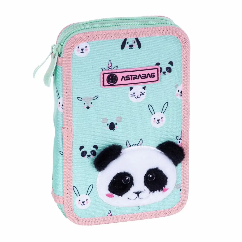 Penar scolar Astra AC21 Panda, 2 compartimente, echipat cu accesorii premium