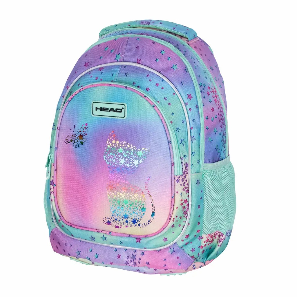 Ghiozdan scolar Astra, 3 compartimente, Kitty Ombre, ergonomic si impermeabil, 39x28x15 cm