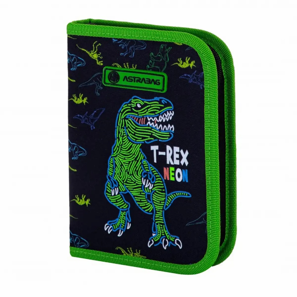Penar scolar Astra, T-Rex Neon, 1 compartiment, dimensiuni compacte 20x14x3,5 cm