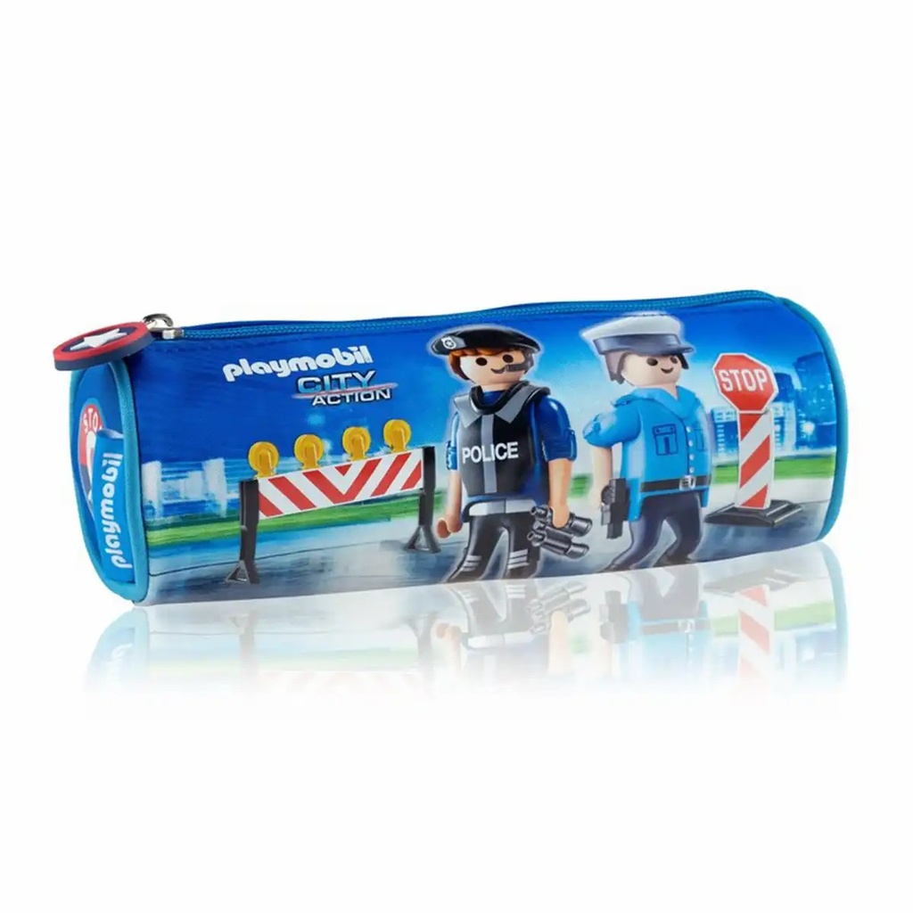 Penar tubular Astra Playmobil Politie, 1 compartiment, design inspirat, dimensiuni compacte