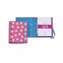 Caiet mecanic cu refill, design roz cu stelute, reutilizabil, ideal pentru note si jurnal, portabil