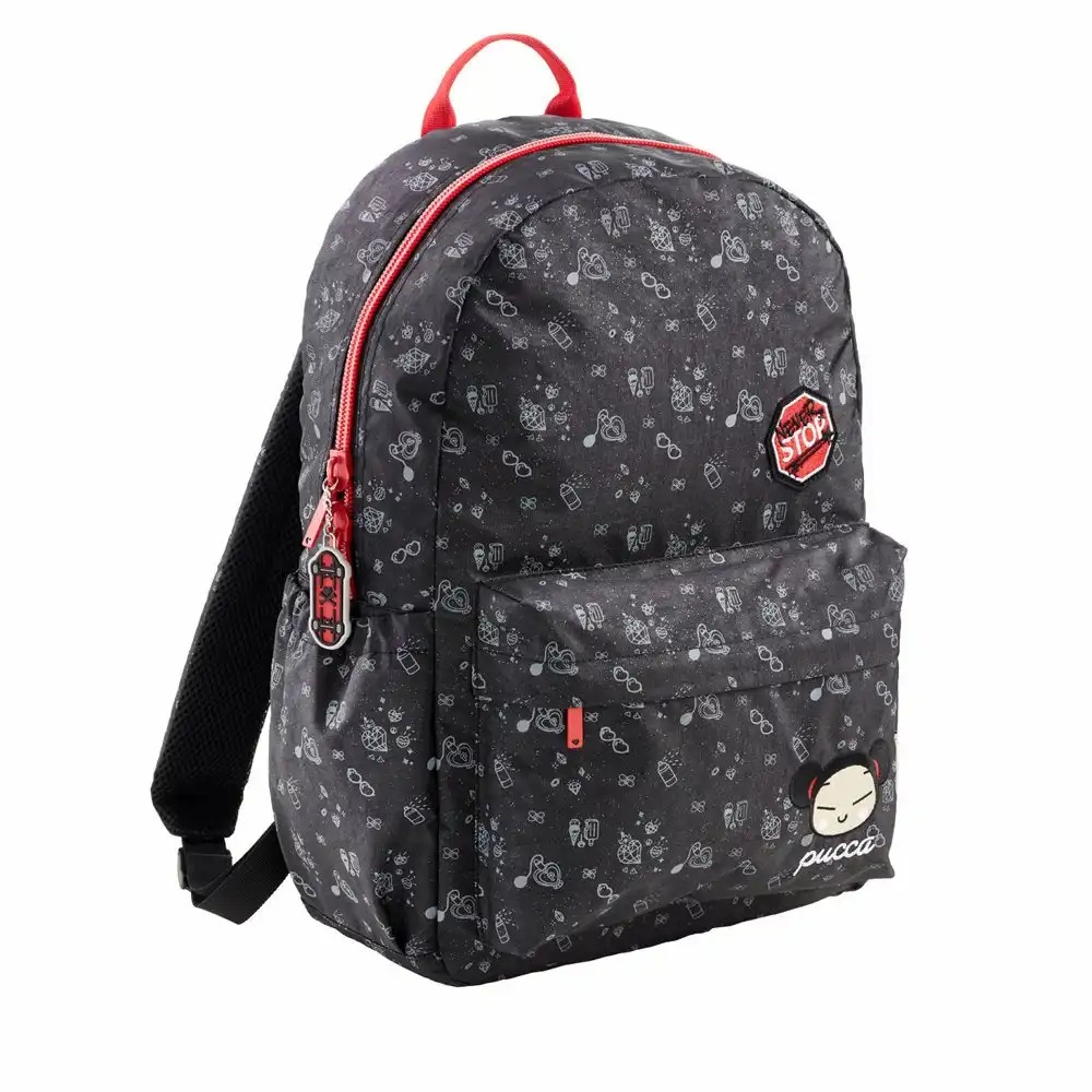 Ghiozdan Pucca cu 2 compartimente, design vesel, material durabil