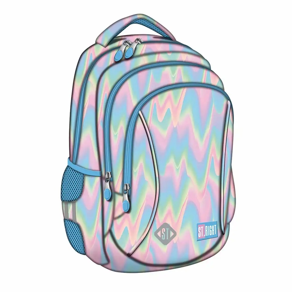 Ghiozdan St.Right BP26 Bubble Gum, 3 compartimente, 15 inch, design colorat si eficient