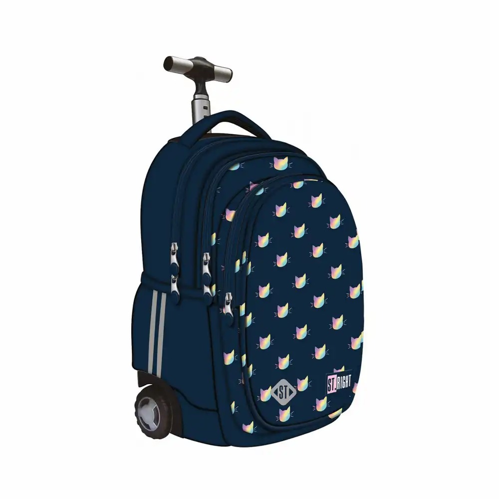 Rucsac Troller Majewski St Right TB01 Cats, 44x32x25 cm, Roti din Silicon, Material Impermeabil