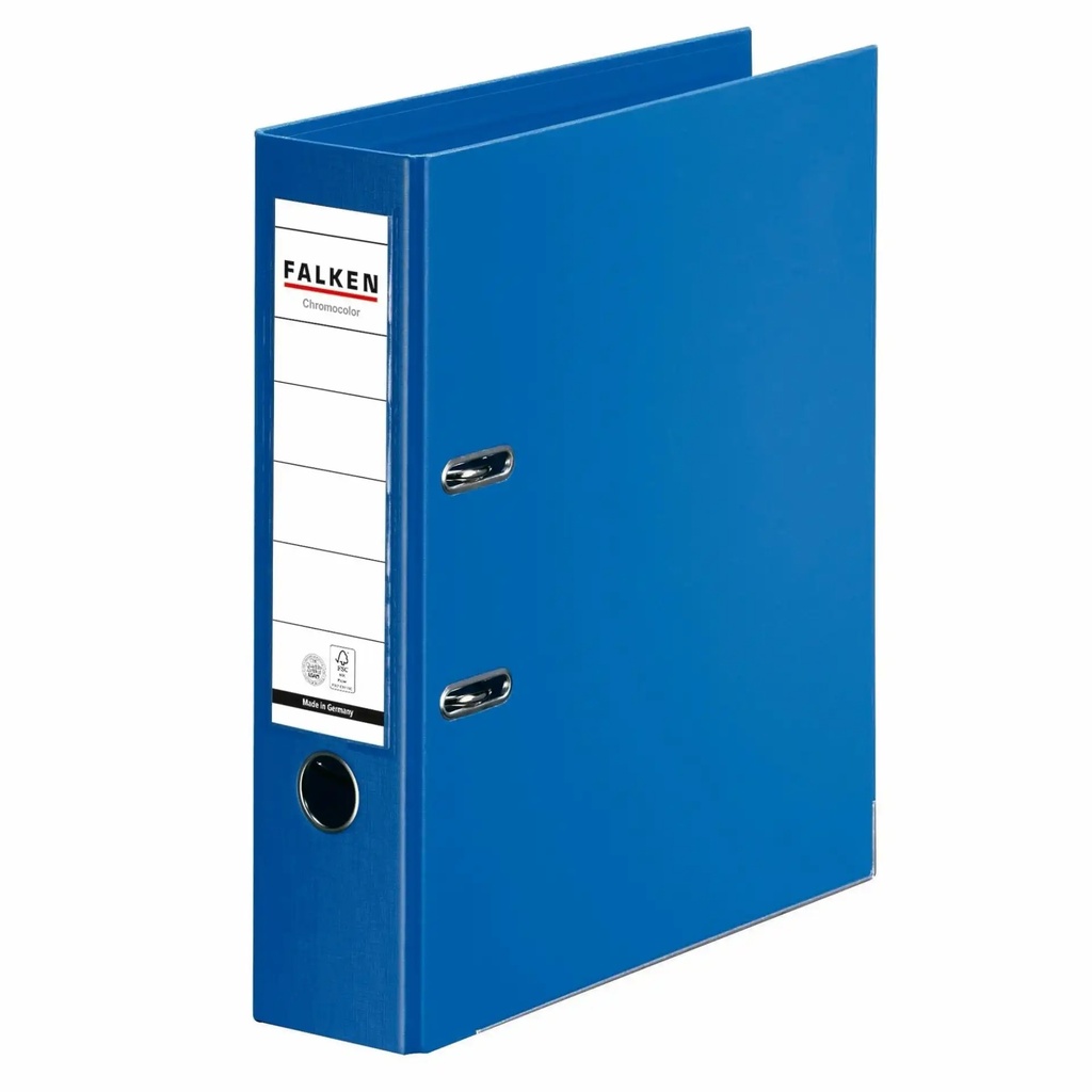 Biblioraft Falken Chromocolor 80 mm, Albastru, Lavabil si Durabil, Capacitate 600 coli