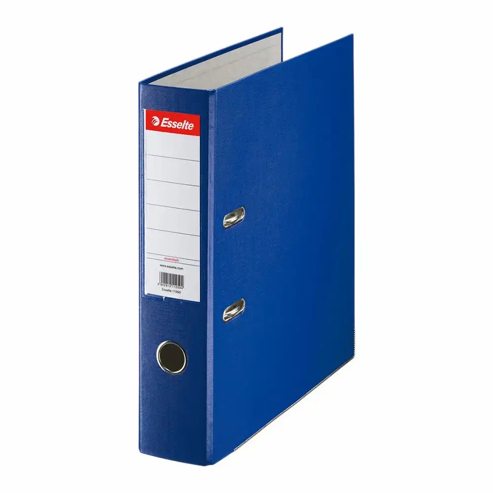 Biblioraft Esselte Economy, A4, 75 mm, Albastru, Capacitate 500 coli, Protectie rezistenta din PP