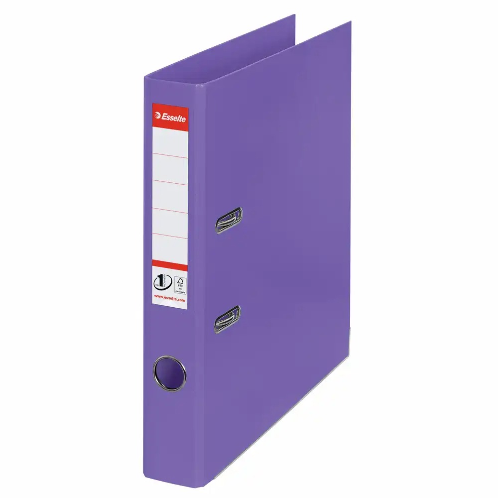 Biblioraft Esselte No.1 Power, PP/PP, A4, 50 mm, mov, Capacitate 350 coli, Mecanism No.1, Garantie 3 ani