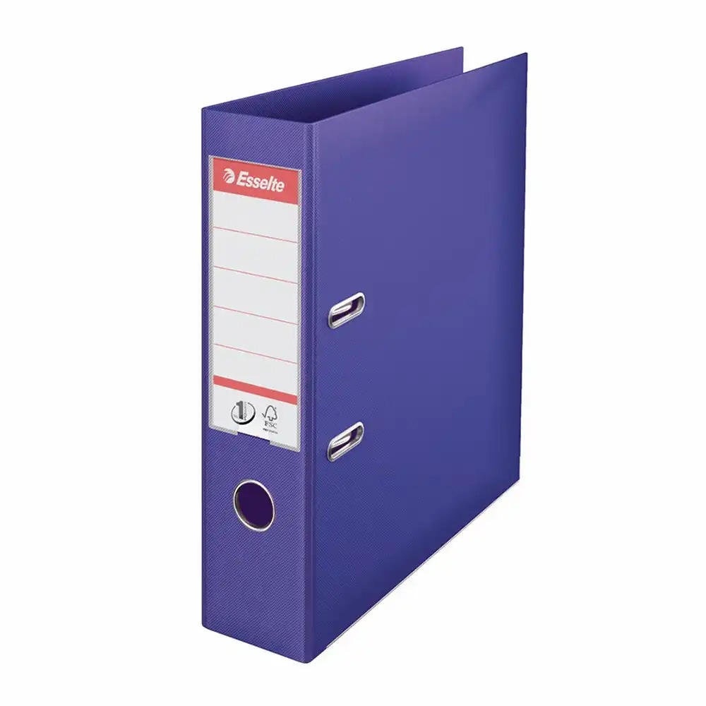 Biblioraft Esselte No.1 Power, PP/PP, A4, 75 mm, mov, Capacitate 500 coli, Mecanism No.1, Garantie 3 ani