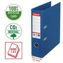 Biblioraft Esselte No.1 Power Recycled, A4, 75 mm, carton reciclat, albastru, certificat FSC si Blue Angel
