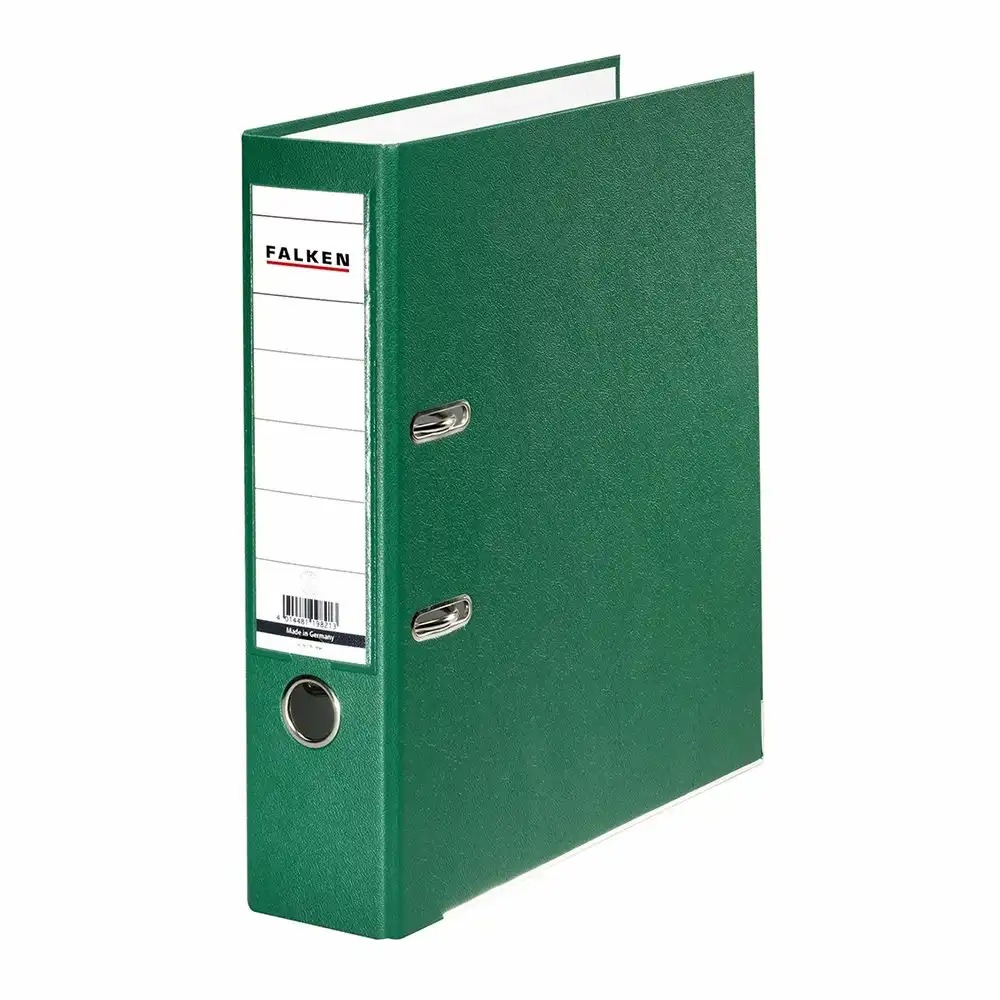 Biblioraft Falken plastifiat, 50 mm, verde, rezistent si durabil, capacitate 350 coli