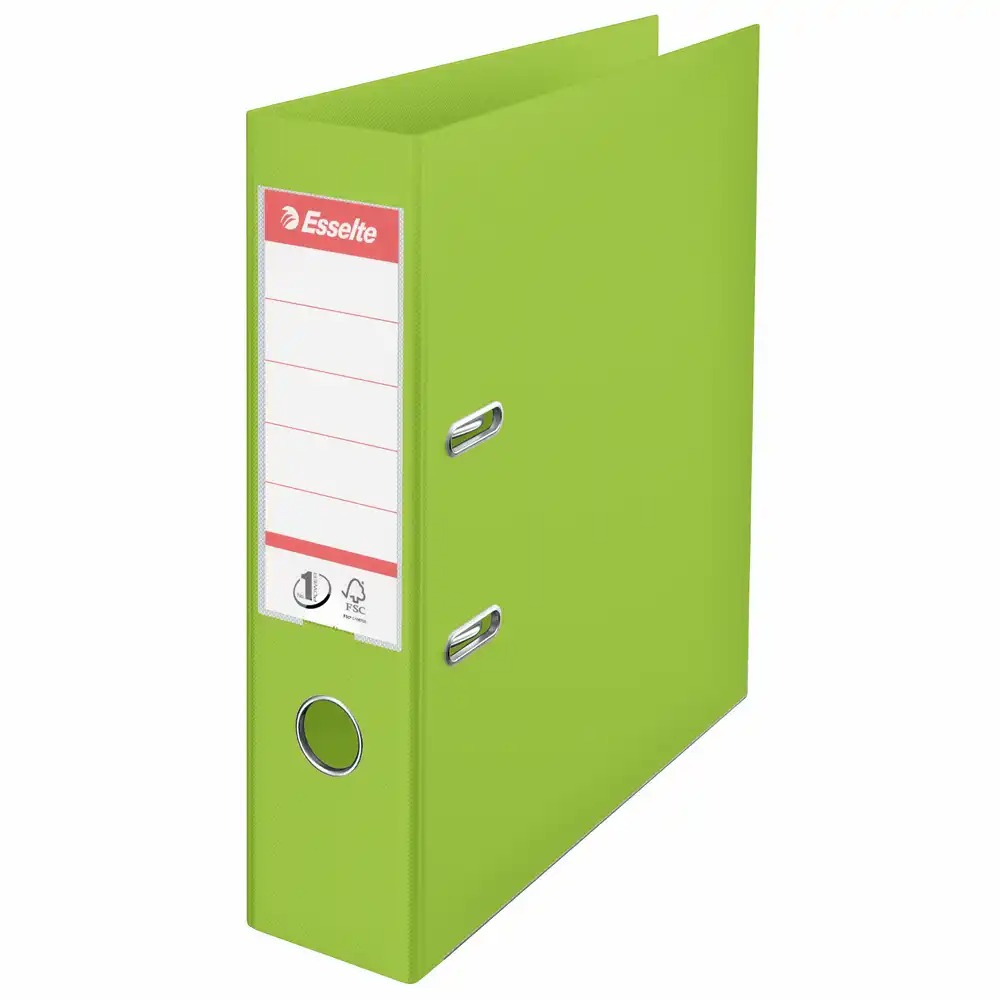 Biblioraft Esselte No.1 Power, PP/PP, A4, 75 mm, VIVIDA verde, capacitate 500 coli, mecanism No.1, durabil si practic