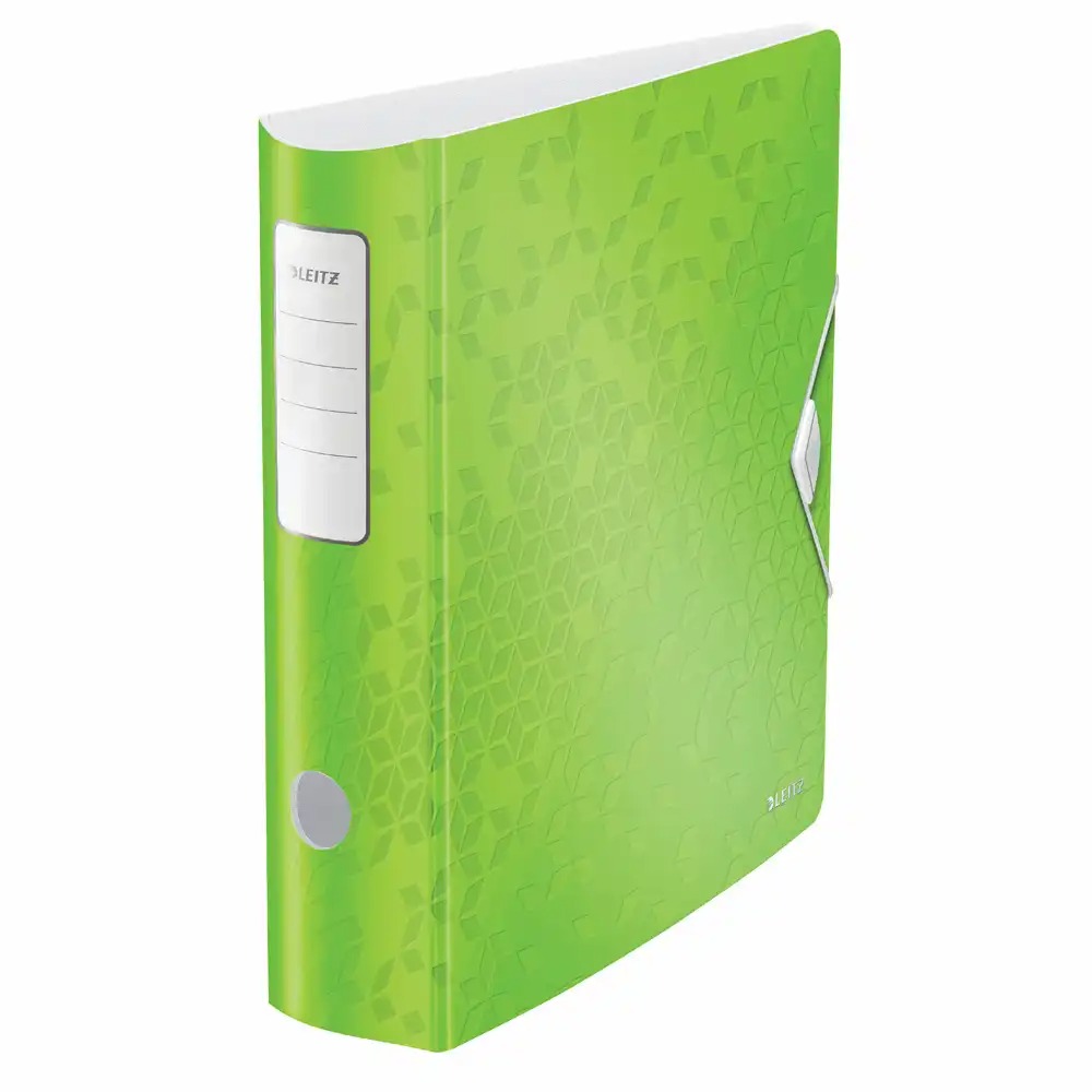 Biblioraft Leitz Active WOW 180°, A4, 75 mm, Polyfoam, Verde Metalizat, Capacitate 500 coli, Mecanism 180°, Garantie 5 Ani