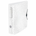 Biblioraft Leitz 180° Active WOW, Polyfoam, A4, 82 mm, Alb, Deschidere 180° si Elastic de Siguranta, Capacitate 500 coli A4