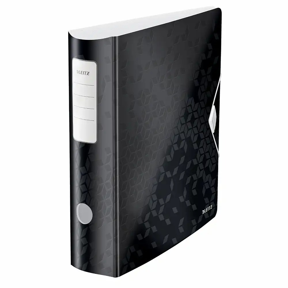 Biblioraft Leitz 180° Active WOW, Polyfoam, A4, 82 mm, Negru, Deschidere 180°, Capacitate 500 coli, Garantie 5 ani