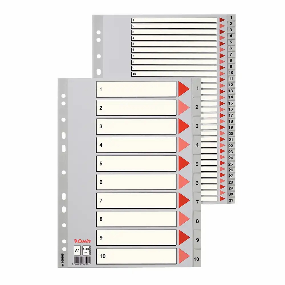 Index Esselte, A-Z, A4, plastic