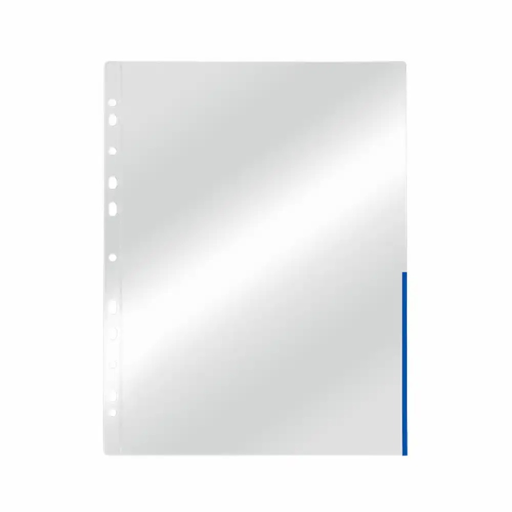 Folie protectie Esselte, A4, margine albastra, 100 bucati/set