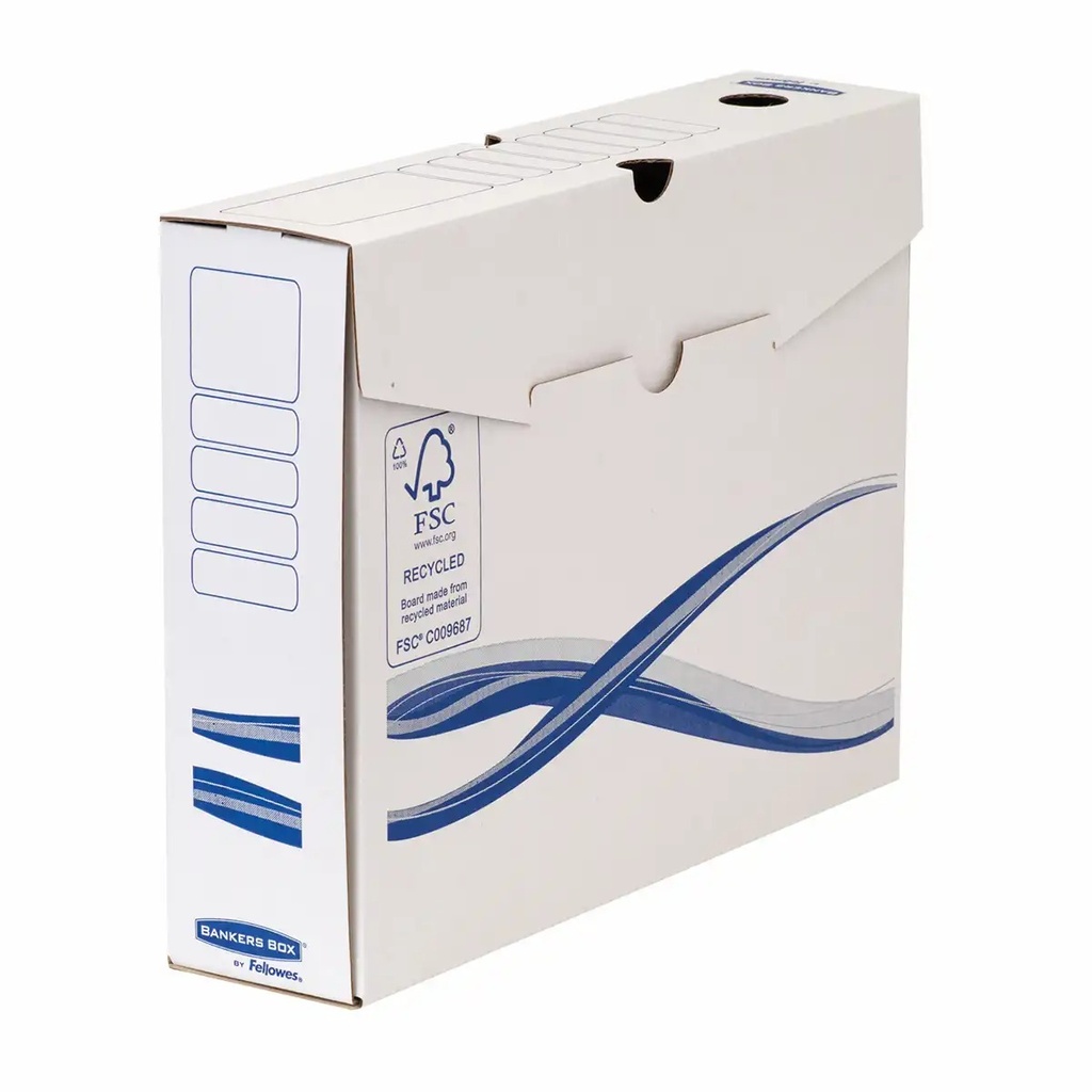 Cutie arhivare Fellowes Basic, 340x255x80 mm, Carton Reciclabil, Ambalaj de 25 buc - Organizare eficienta si sustenabila a documentelor