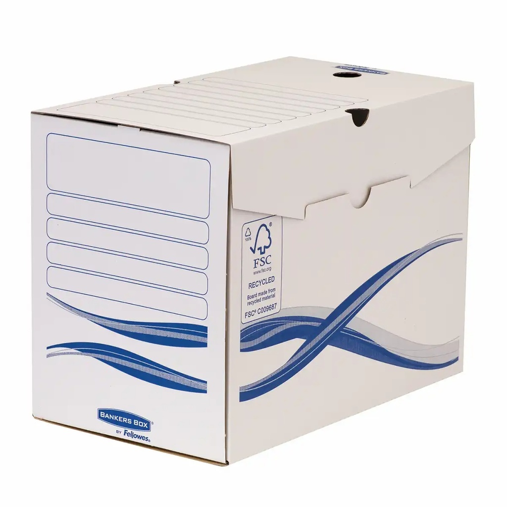 Cutie arhivare Fellowes Basic, 340x255x200 mm, carton reciclabil, ambalaj 25 buc - Organizare eficienta si eco-friendly
