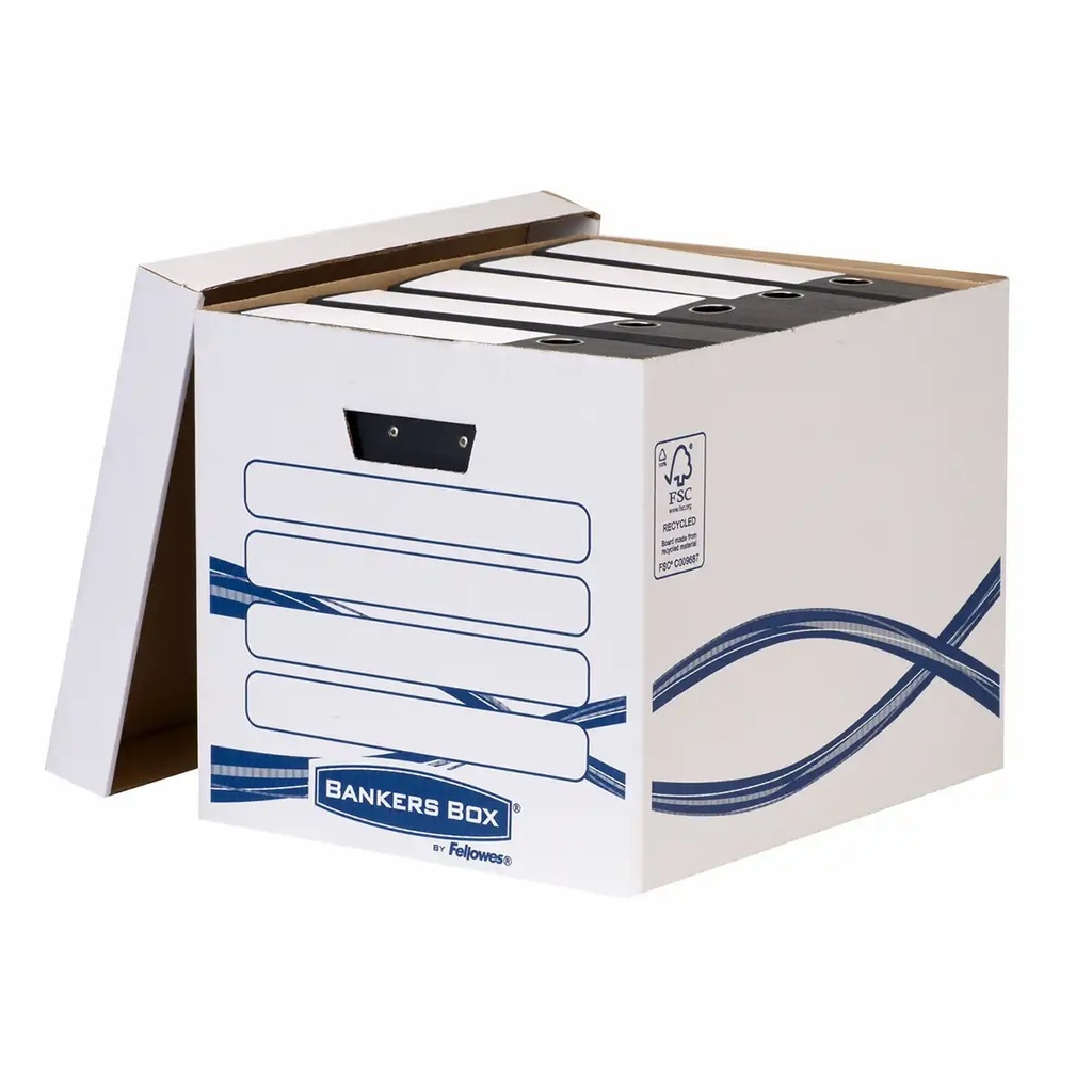 Cutie depozitare Fellowes Basic inalta 420x340x330 mm, rezistenta, ideala pentru documente A4 si legale, certificare FSC