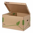 Container de arhivare Esselte Eco cu capac, pentru cutii 8/10, capacitate mare, suprapunere, manere intarite, culoare naturala