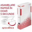 Cutie de arhivare Esselte Speedbox 100 mm, Asamblare Rapida, Capac Dublu, Carton Reciclat, FSC
