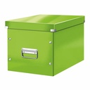 Cutie depozitare Leitz WOW Click & Store, Verde, 32x31x36 cm, Pliabila, Maner Metalic, Potrivire Perfecta cu Mobila Cubica, Carton Premium