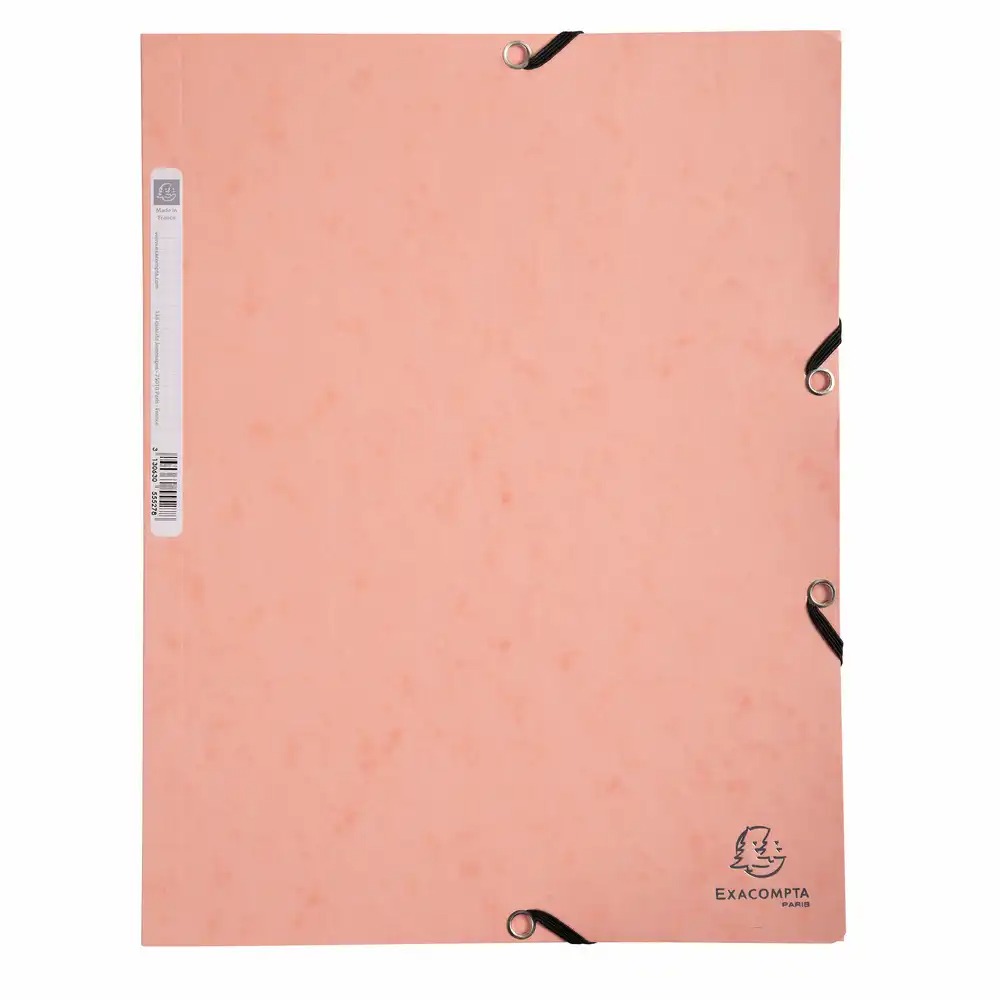 Dosar plic Exacompta Aquarel, A4, carton, inchidere elastic, coral