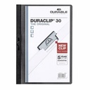 Dosar de Prezentare Durable Duraclip, 30 coli, Negru, Clema din Otel, Protectie Documente, Foli PVC, Ideal pentru Conferinte