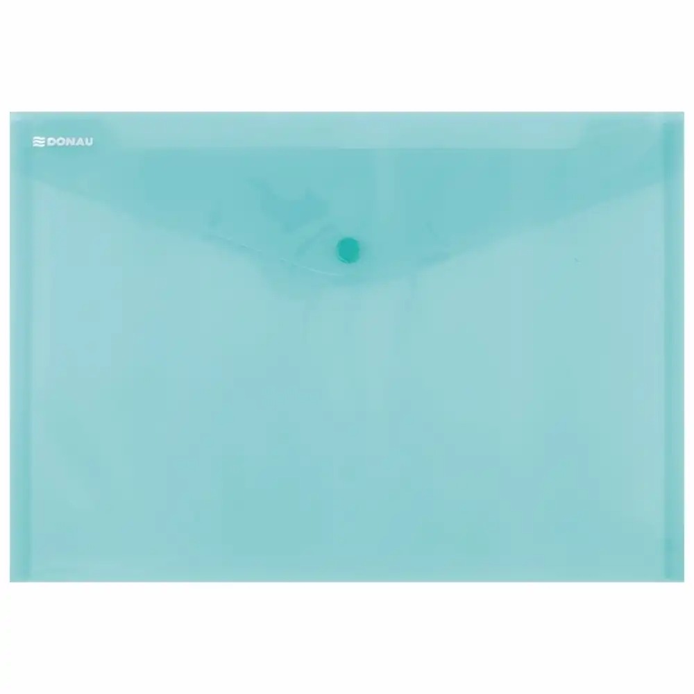 Mapa documente, Donau, A4, inchidere cu capsa, plastic, verde transparent