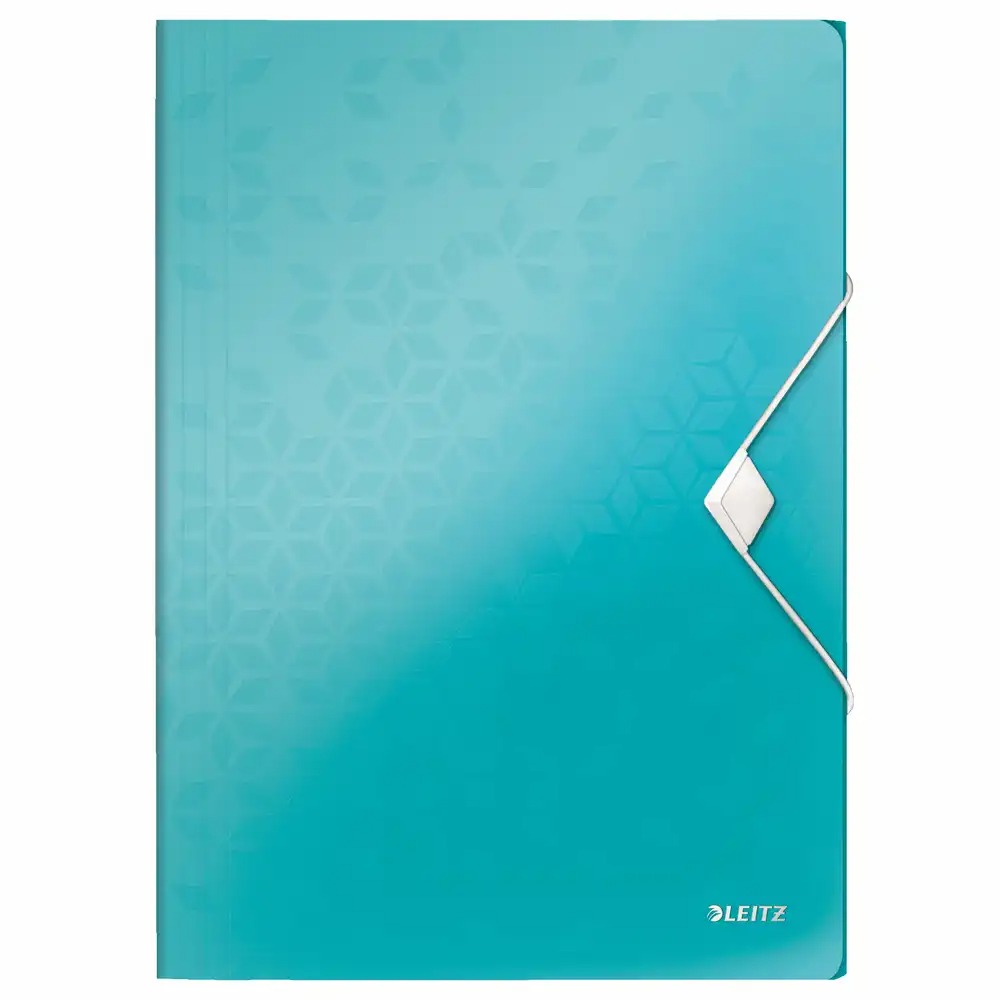 Mapa cu elastic Leitz WOW, PP, A4, 150 coli, turcoaz 