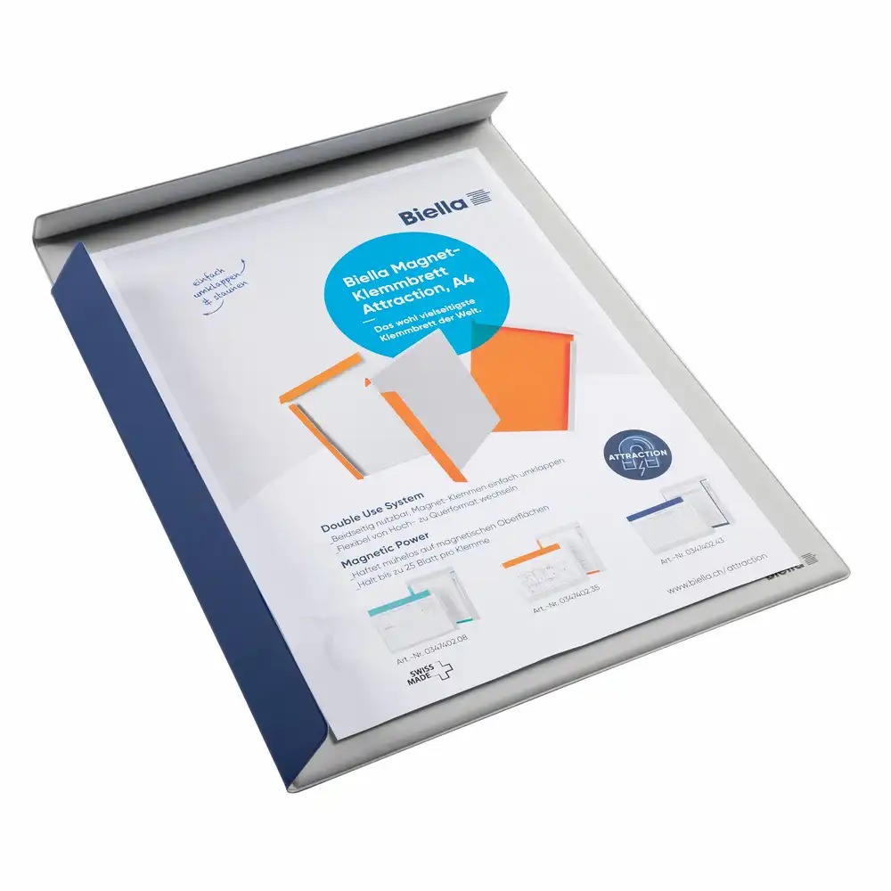 Clipboard magnetic Exacompta A4, 25x32.5 cm, Albastru - Clapete Magnetice, Utilizare Pe Ambele Parti, Suport Stilou