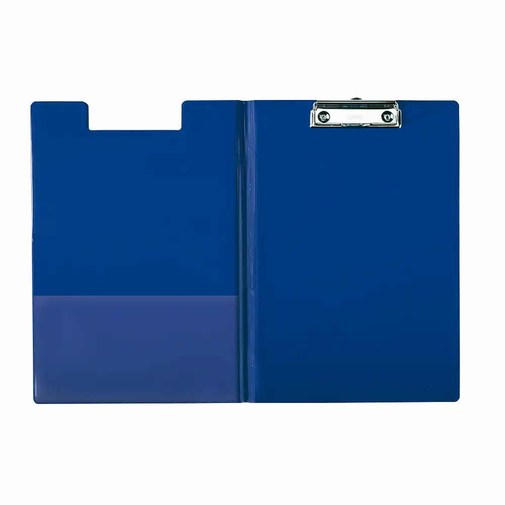 Clipboard Esselte dublu, PP, albastru, format A4, cu buzunar interior si clema de prindere