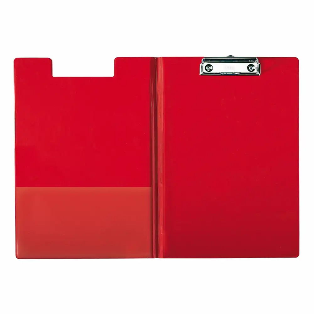 Clipboard Esselte dublu, PP, rosu, capacitate 200 coli, buzunar interior, clema de prindere