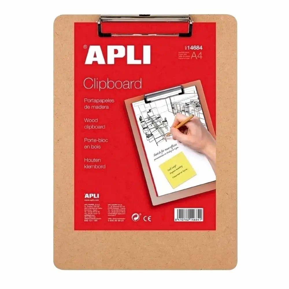 Clipboard Apli A4 din Lemn, Clip Robust, Colturi Rotunjite, Design Natural