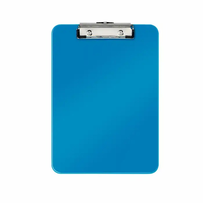 Clipboard Leitz WOW, simplu, PS, A4, 100 coli, albastru - Rezistent, Design WOW, Capacitate Generoasa