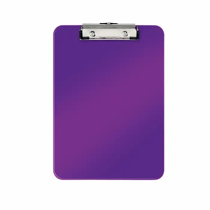Clipboard Leitz WOW PS mov metalizat, design modern, capacitate 75 coli A4