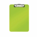 Clipboard Leitz WOW simplu, PS, A4, 100 coli, verde, design WOW colorat, capacitate generoasa