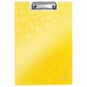 Clipboard Leitz WOW dublu A4, 85 coli, galben, design modern WOW, clema metalica, polyfoam