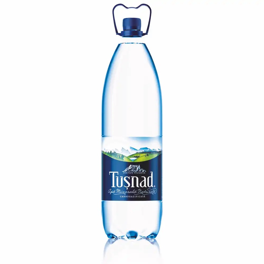 Apa minerala carbogazificata Tusnad, 2L, 6 bucati/bax, revigoranta cu dioxid de carbon, direct din Baile Tusnad