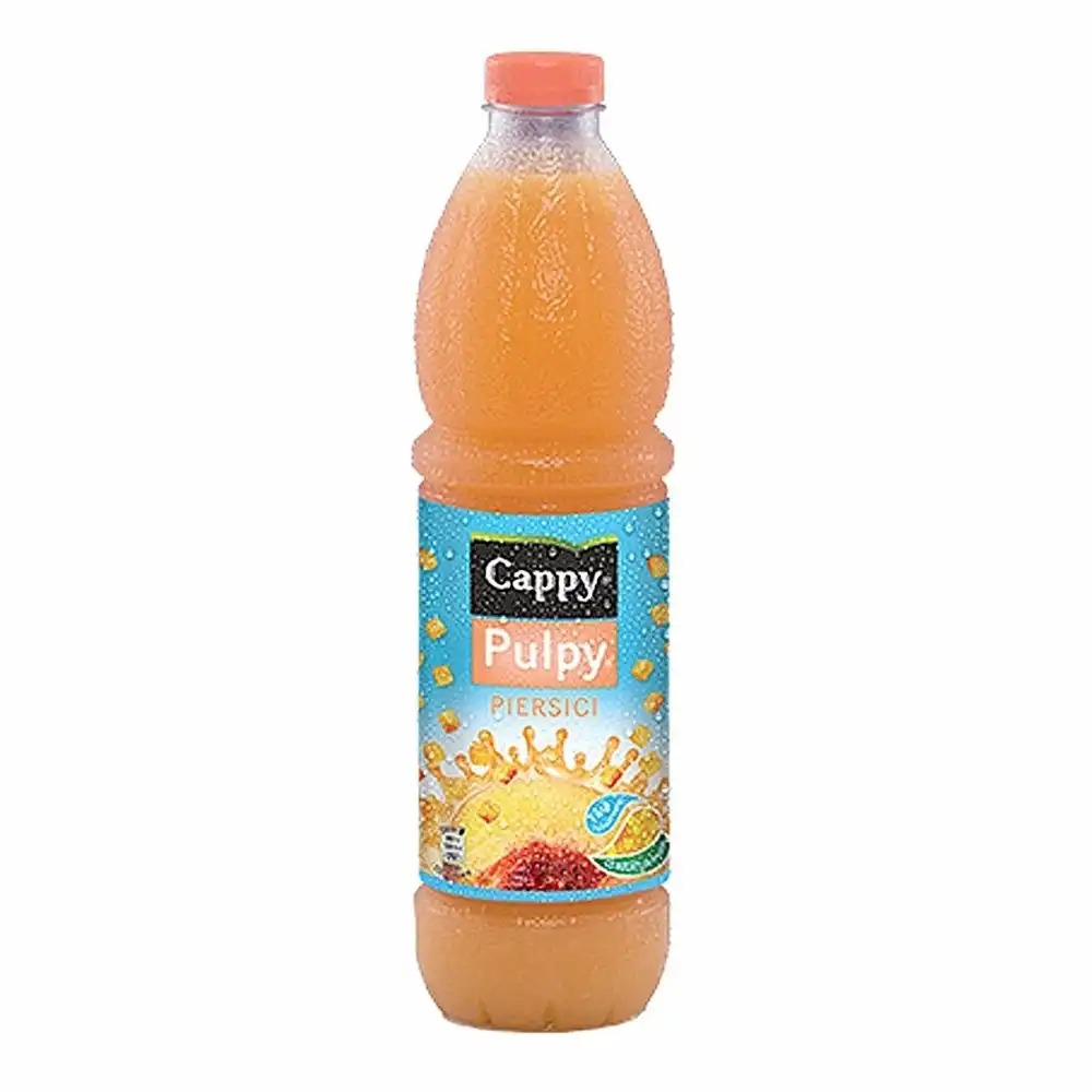 Cappy Pulpy, Bautura Racoritoare Piersici, 0.33 l, 12 Bucati/Bax, Fara Carbonatare, Suc si Pulpa de Piersici