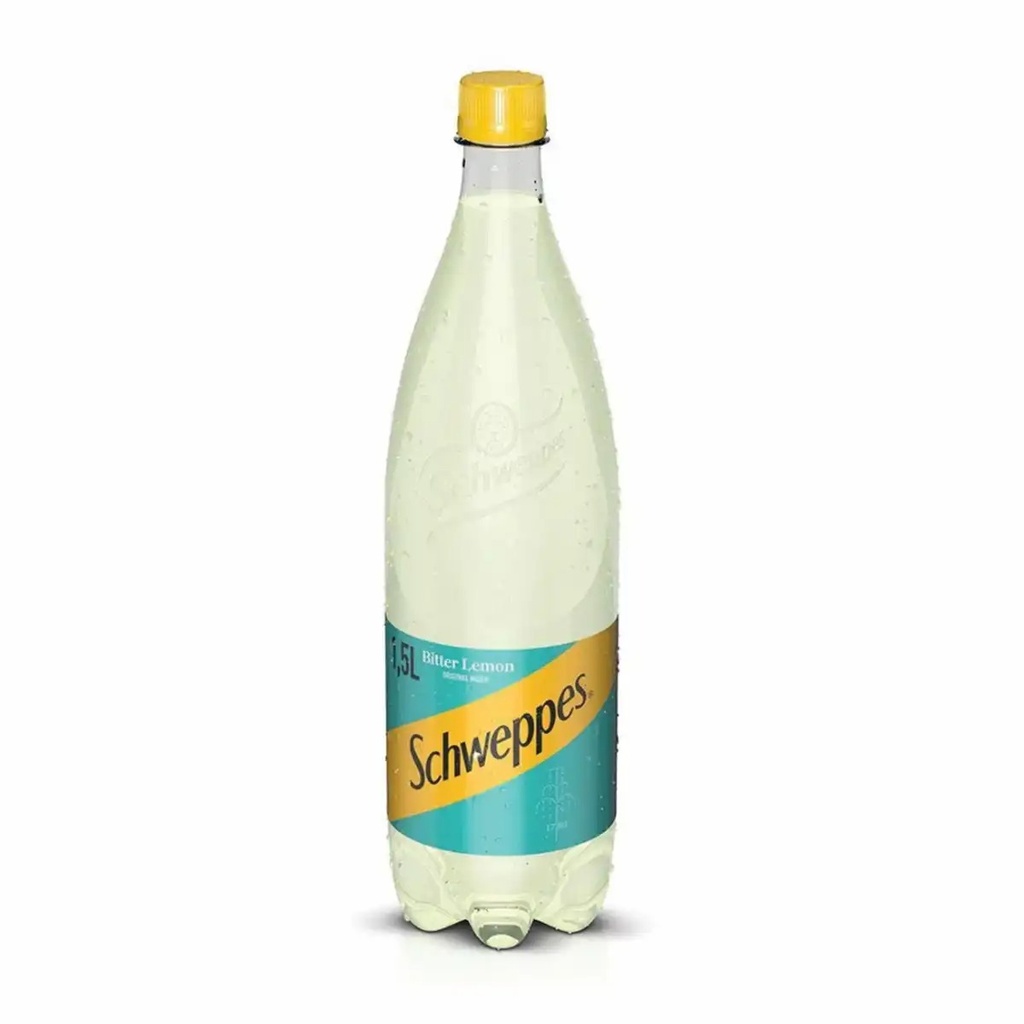 Schweppes Bitter Lemon, 1.5 L, 6 bucati - Bautura Carbogazoasa Amaruie, Mixer Versatil pentru Cocktailuri