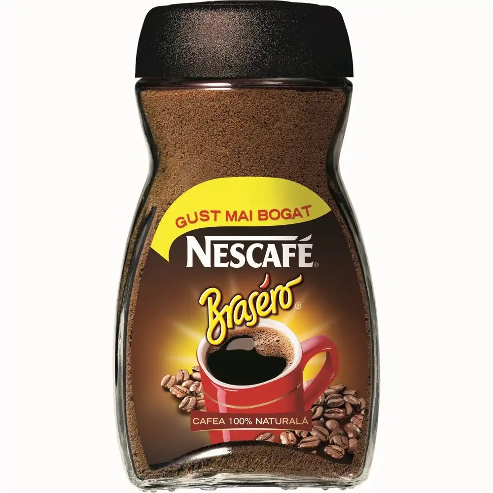 Cafea instant Nescafe Brasero Clasic, 100g - Gust echilibrat, calitate premium, ambalaj generos